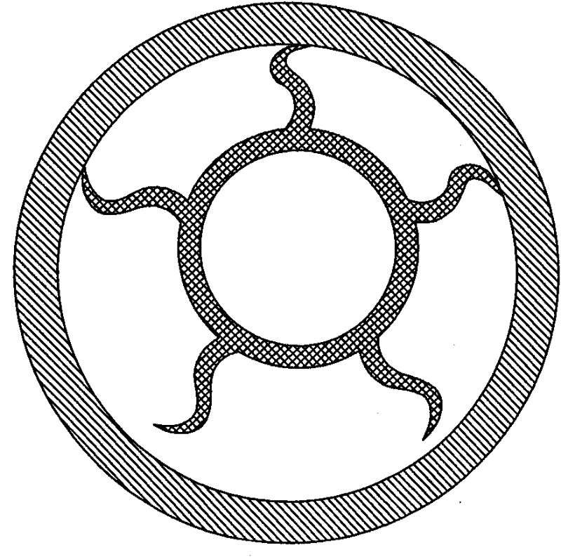 Rotating flexible shaft supporting tube formed by asymmetrically combing double-substrate type supporting blades