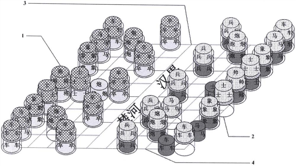 Three-dimensional Chinese chess comprising at least one planar chessboard