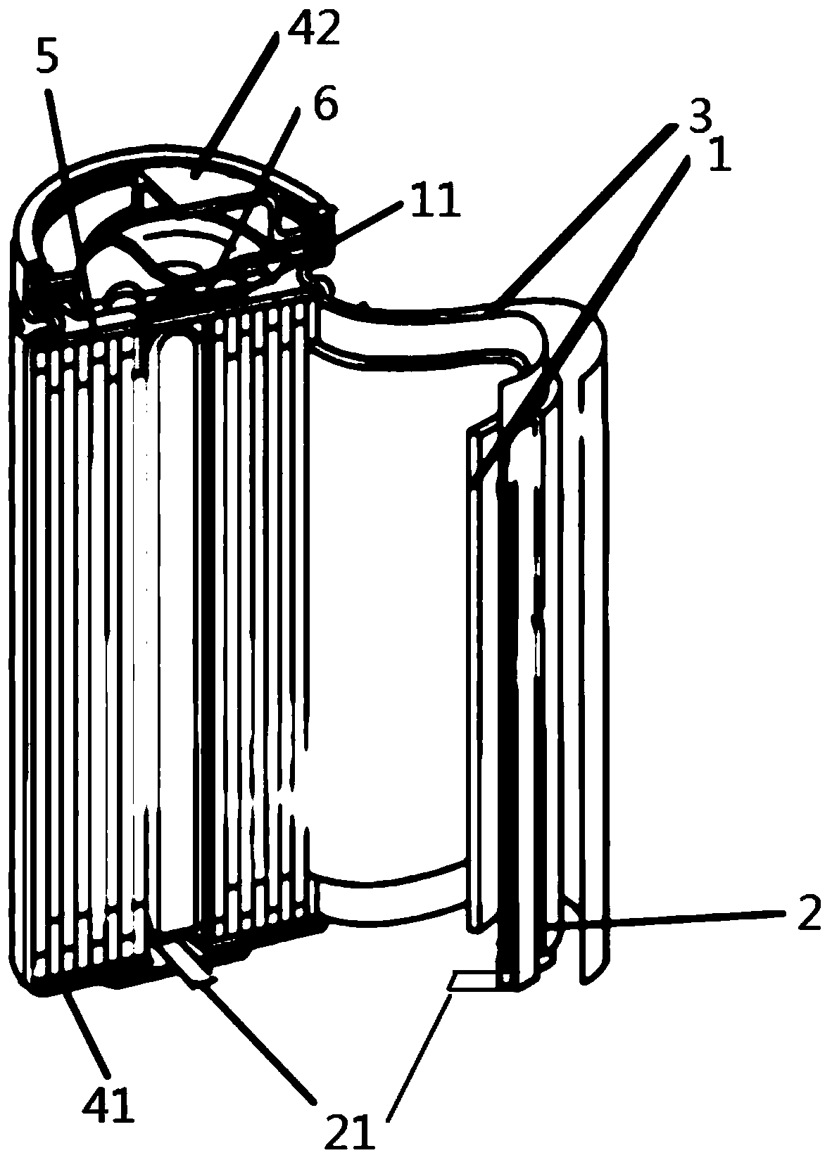 Cylindrical lithium ion battery and preparation method thereof