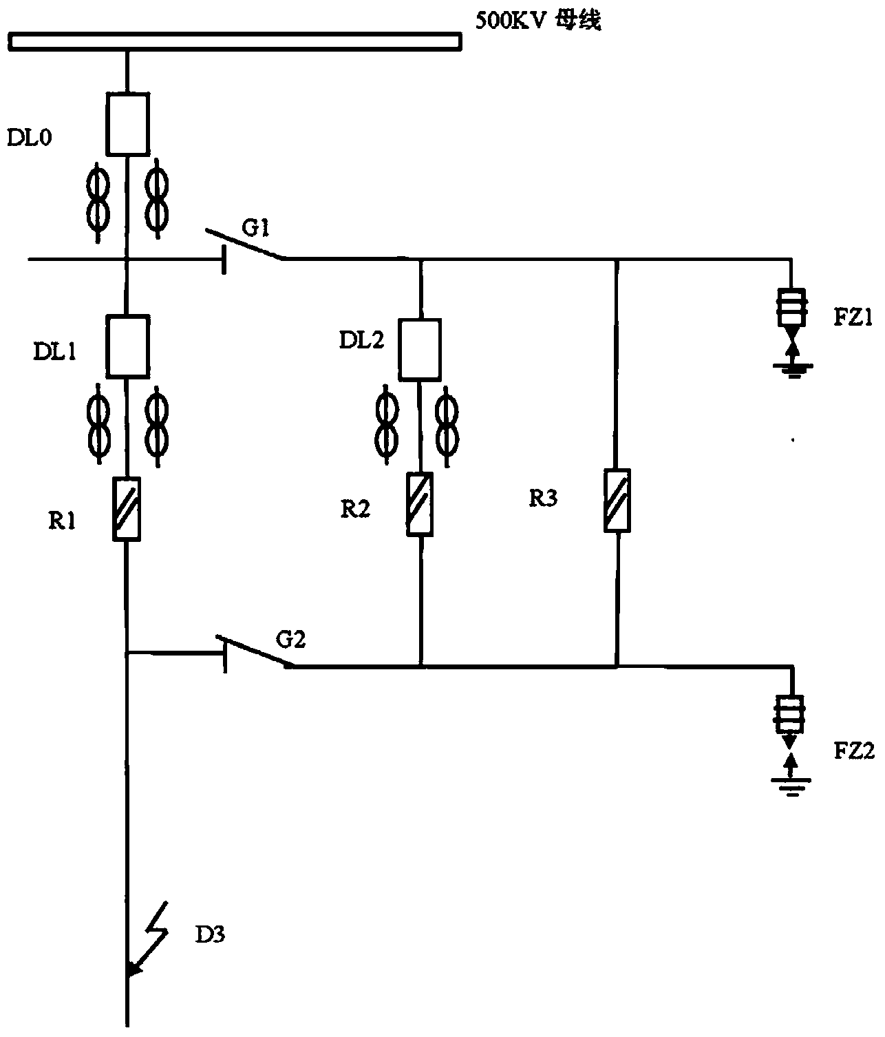 Multi-breaker and thermotropic type resistor combined grading resistance rising fault current limiter