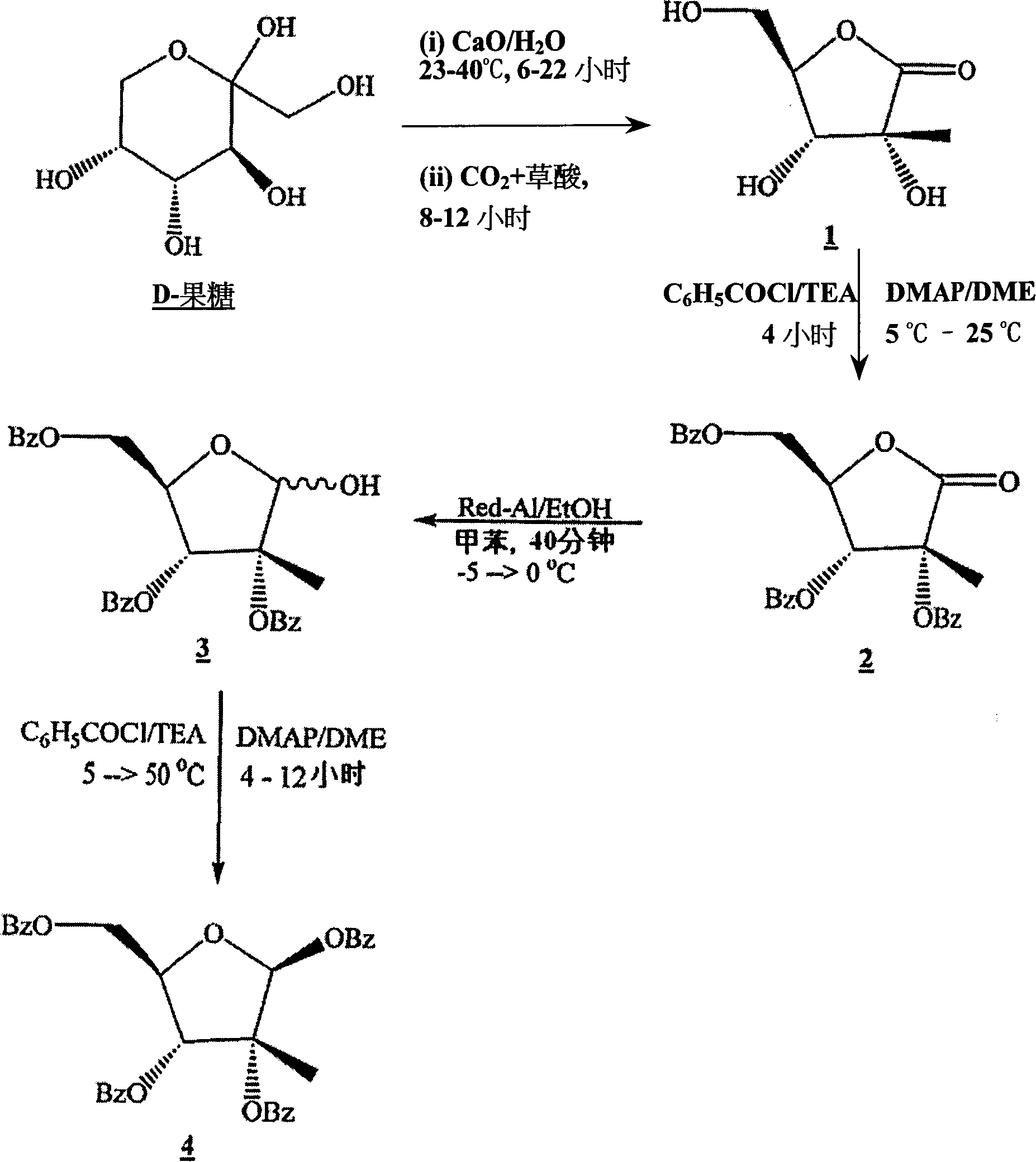 Process for the production of 2'-branched nucleosides