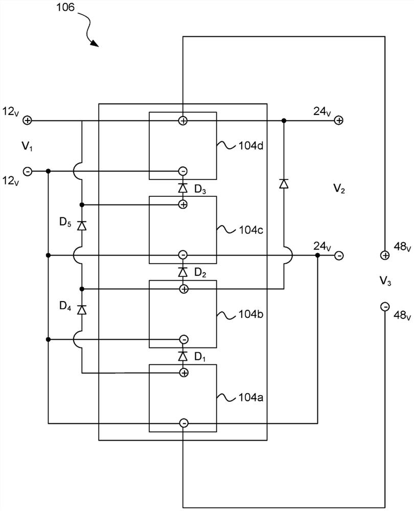 Modular battery pack system with multi-voltage bus