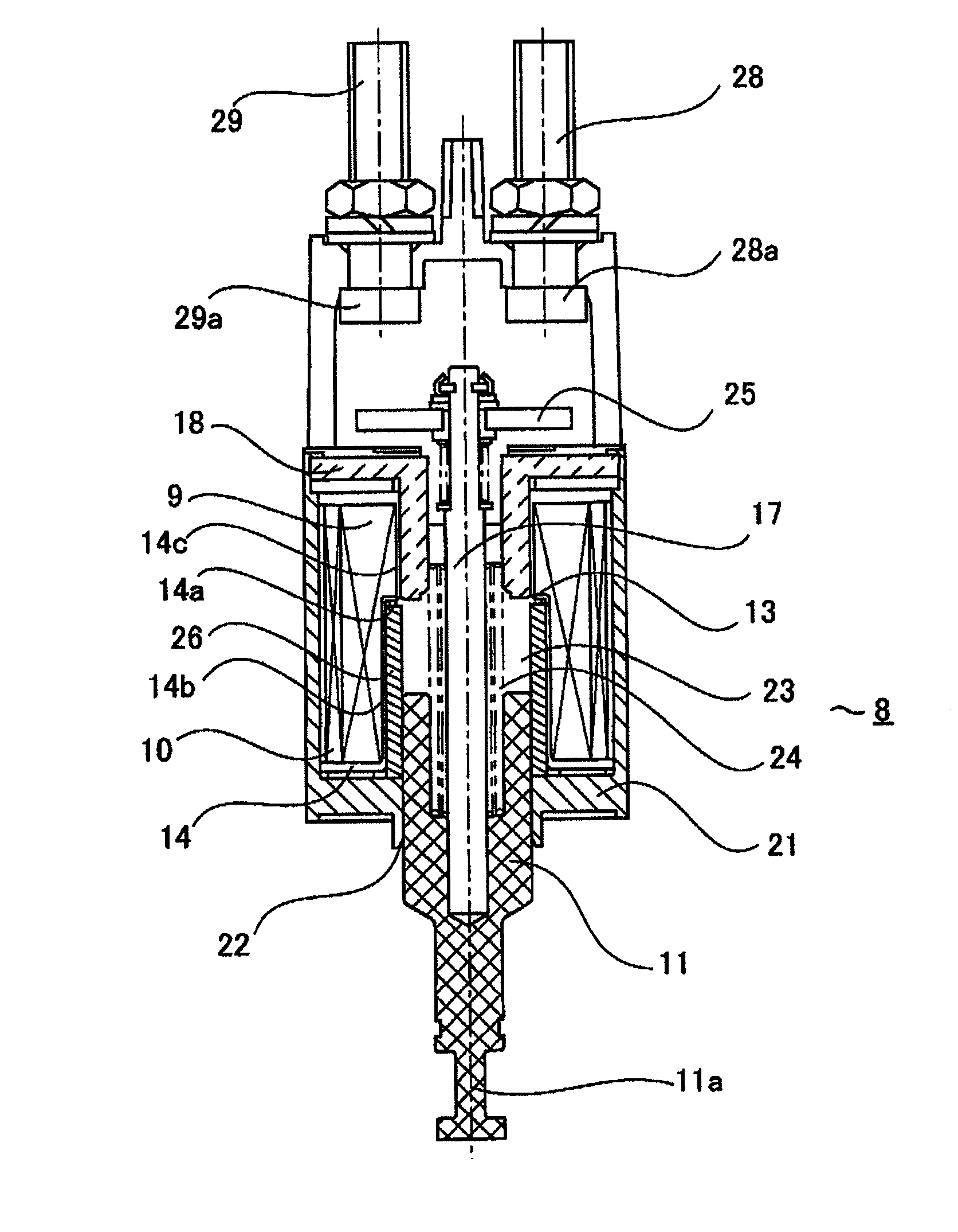 Electromagnetic switch for auxiliary-rotation starter