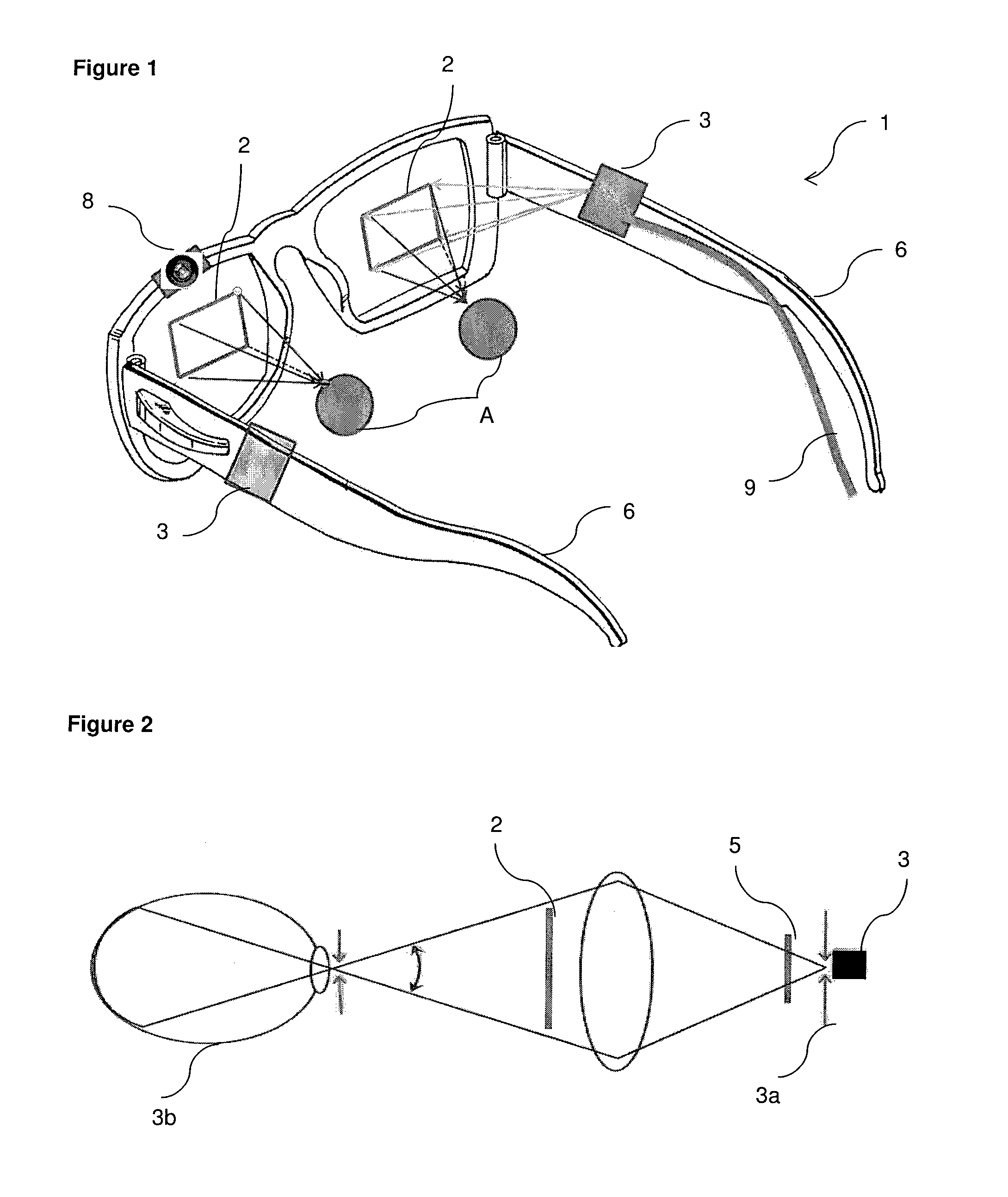 Image display device in the form of a pair of eye glasses comprising micro reflectors
