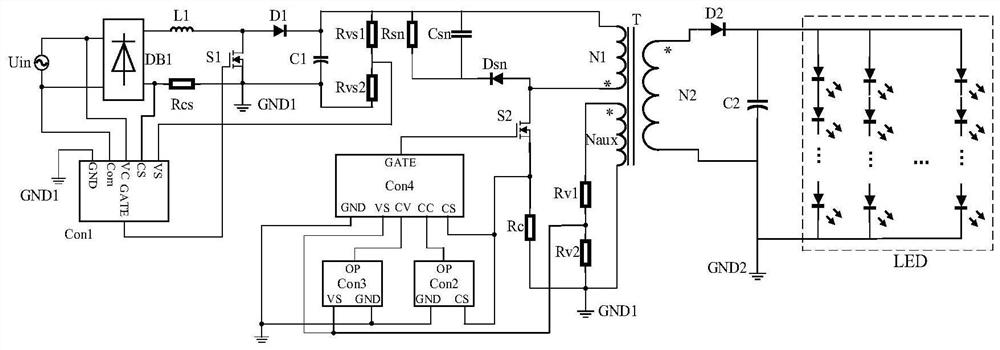 A led drive circuit with output current self-regulation capability