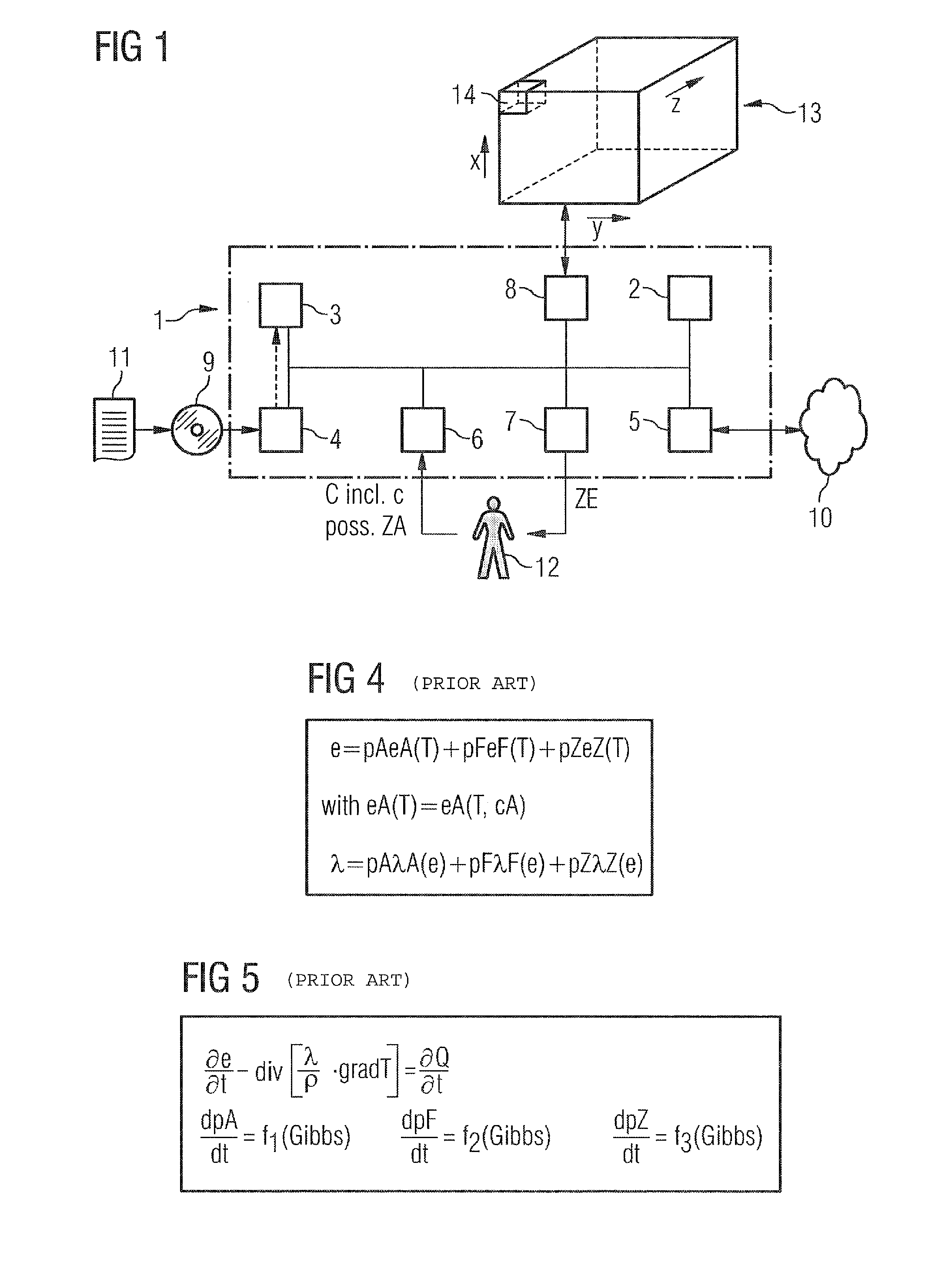 Method of modeling the time gradient of the state of a steel volume by means of a computer and corresponding objects