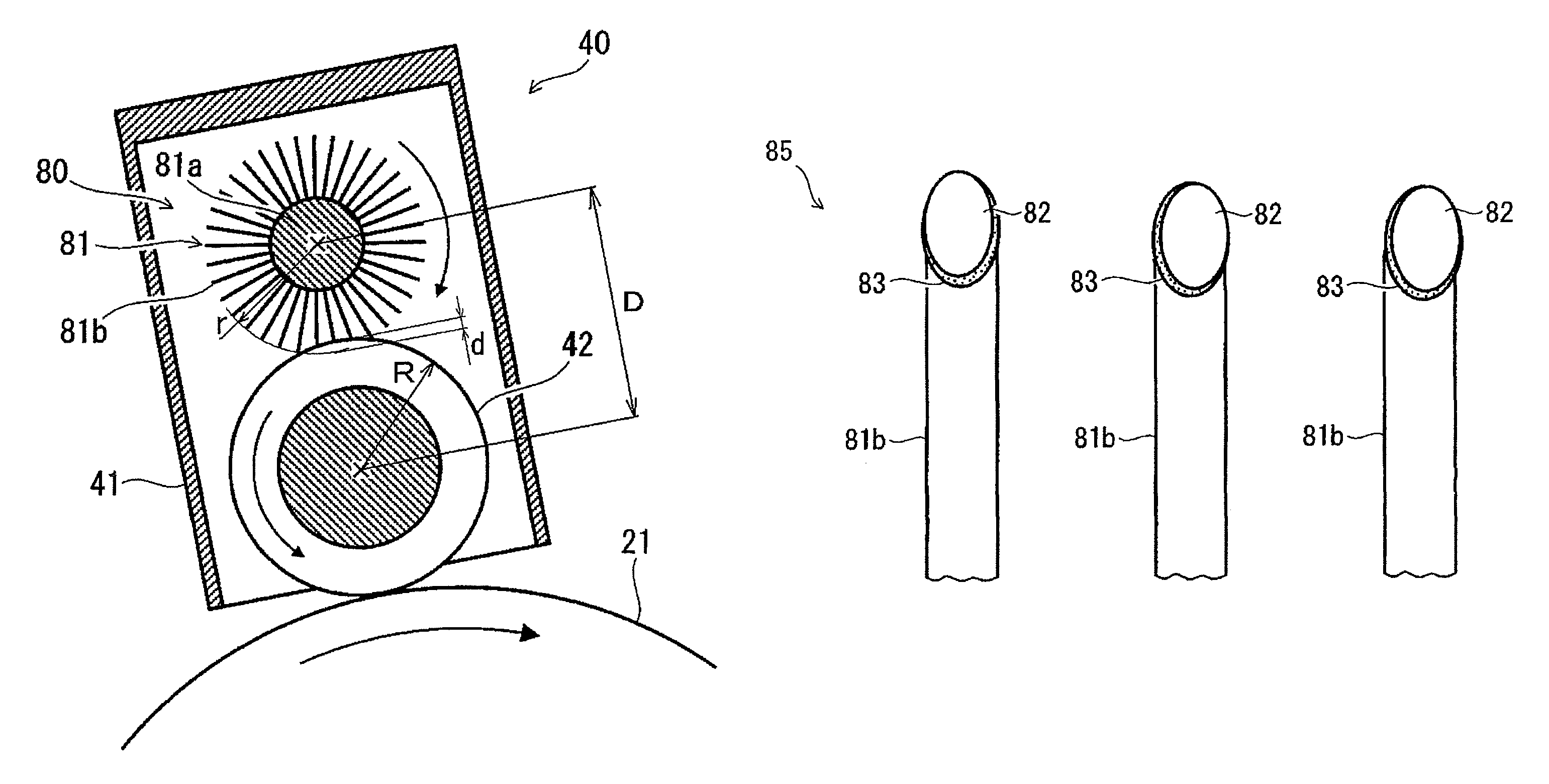 Cleaning device for rotary member, charging device and image forming apparatus including the same