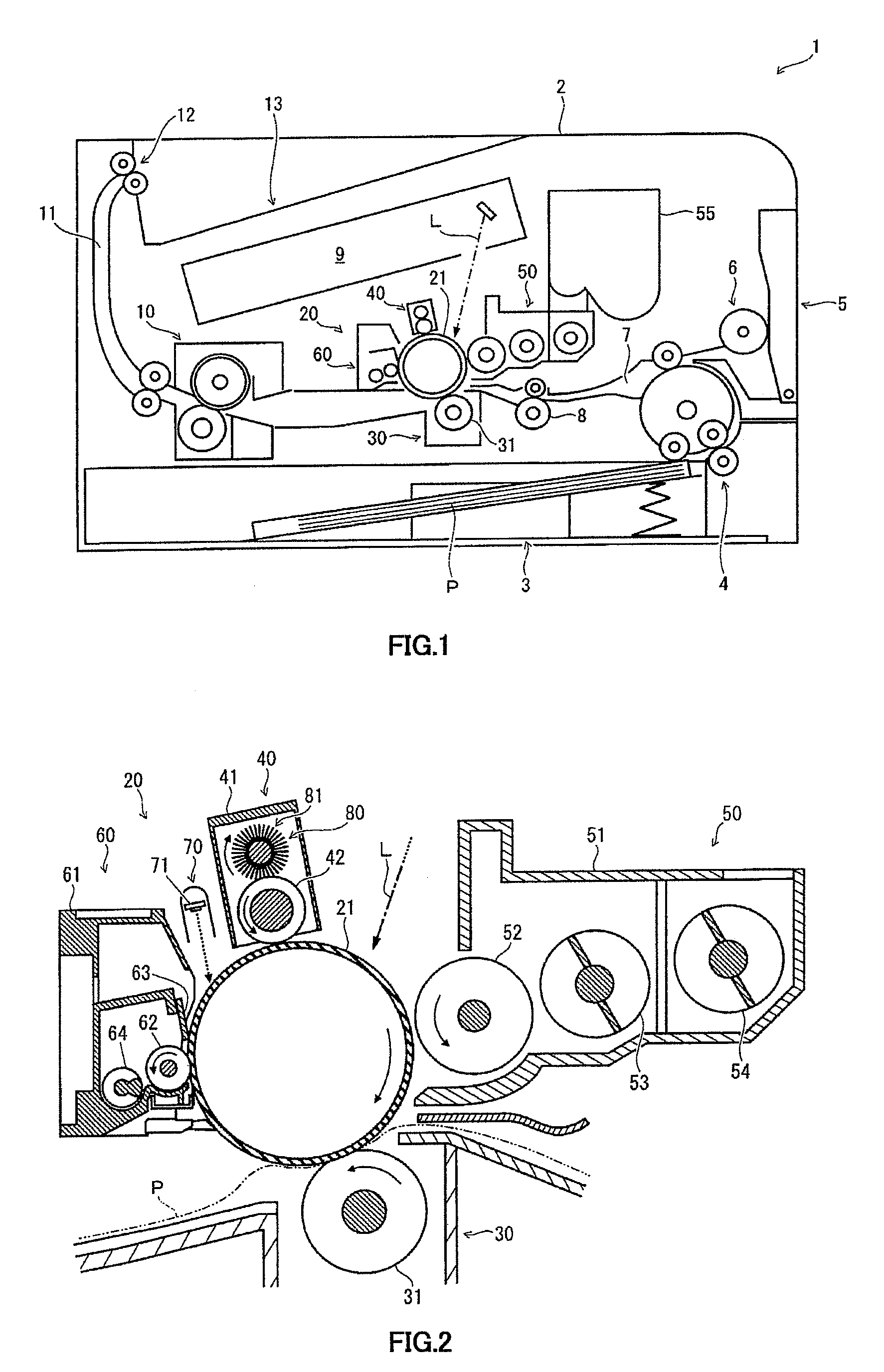 Cleaning device for rotary member, charging device and image forming apparatus including the same