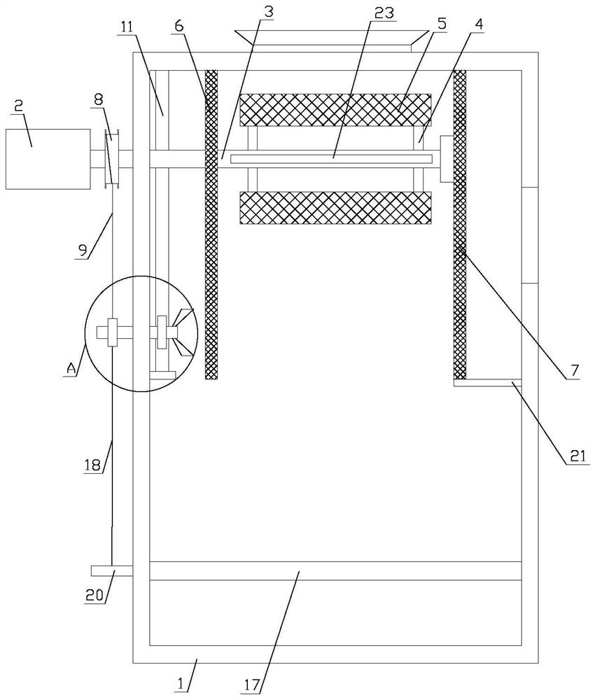 Wheat processing device with good dedusting effect