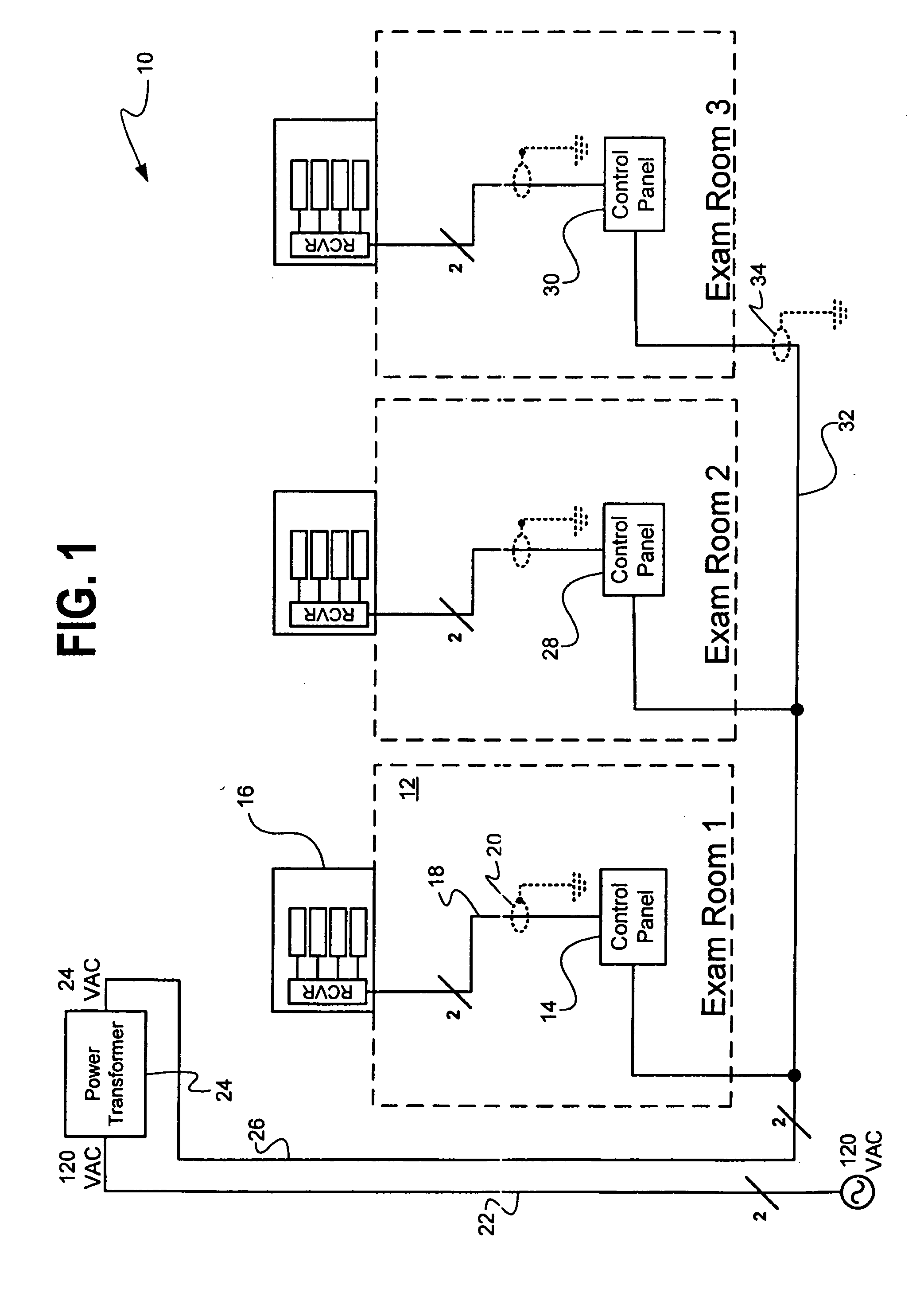 Two-wire dome light power and control system