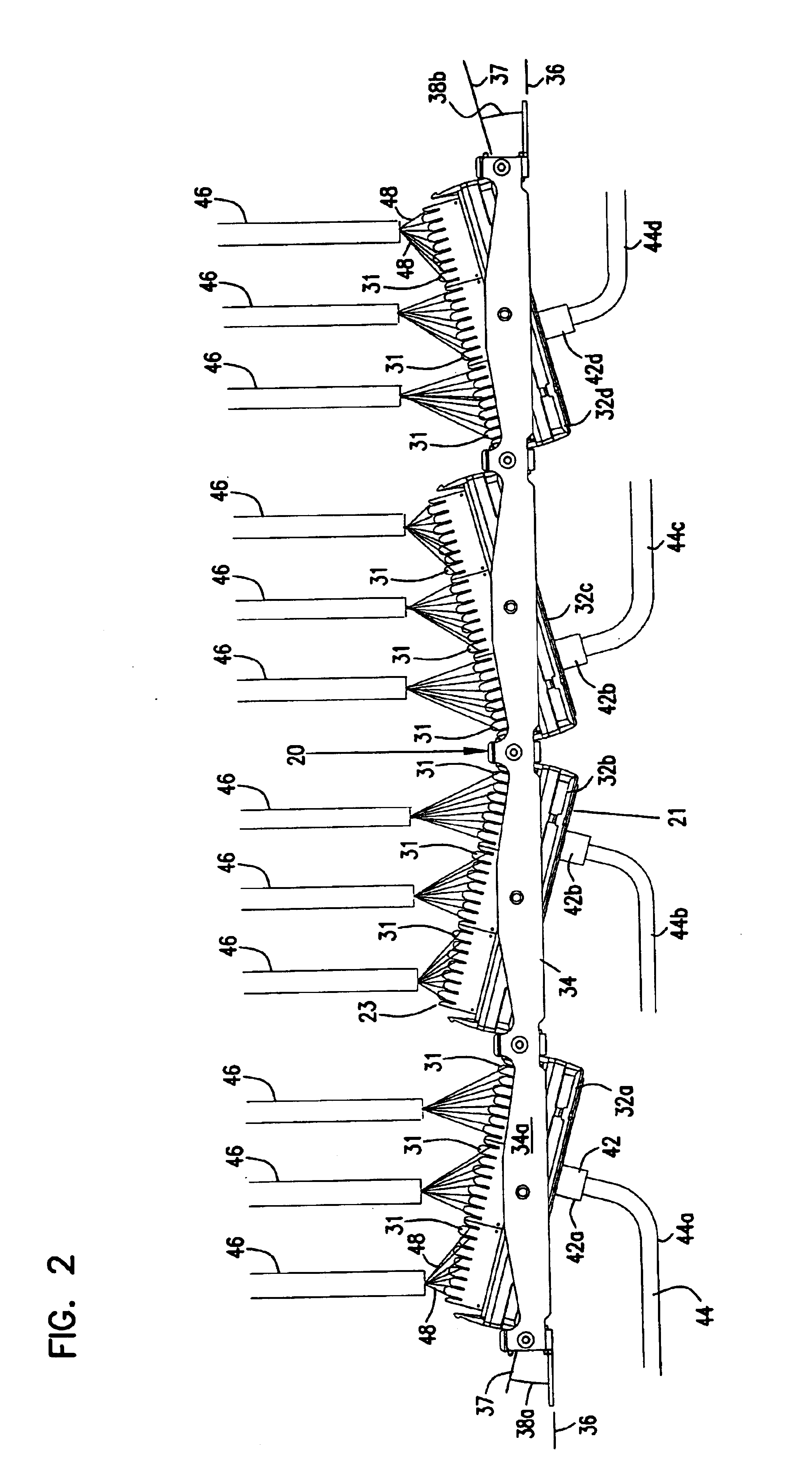 Telecommunications patch panel with angled connector modules
