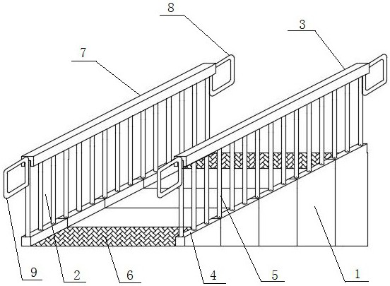 Prefabricated barrier-free wheelchair ramp