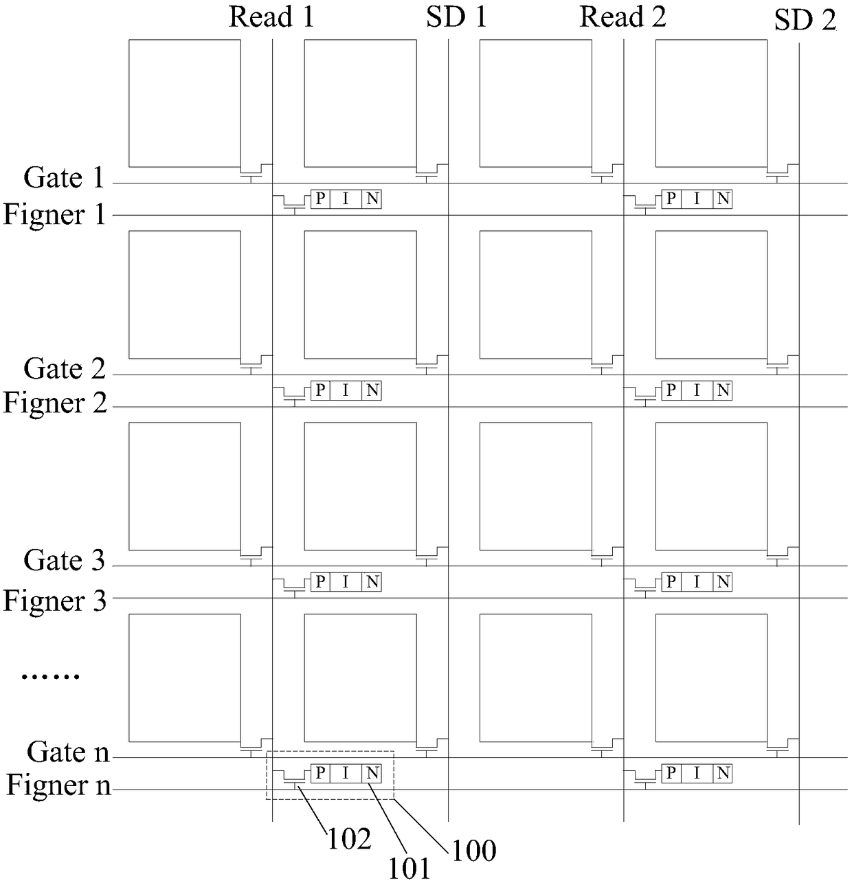 A fingerprint identification display device, its manufacturing method and driving method