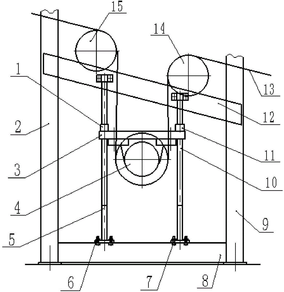 Manual screw type tension device applied to waste treatment of pickling line inlet