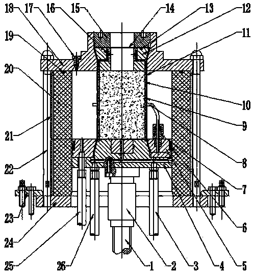 Triaxial multiple coal and gas outburst test device