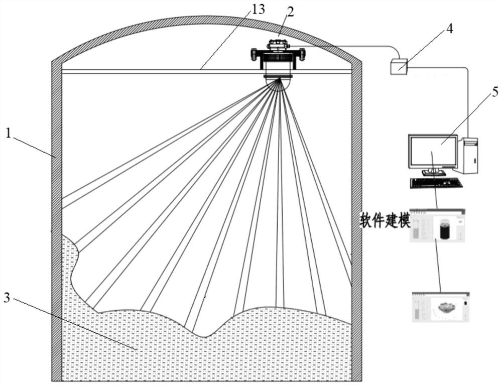Cement bin material level height detection device