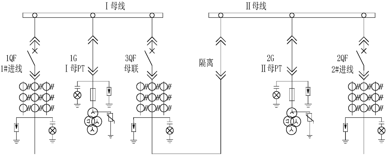 Single bus sectional PT system and device for preventing reverse power transmission during PT overhaul