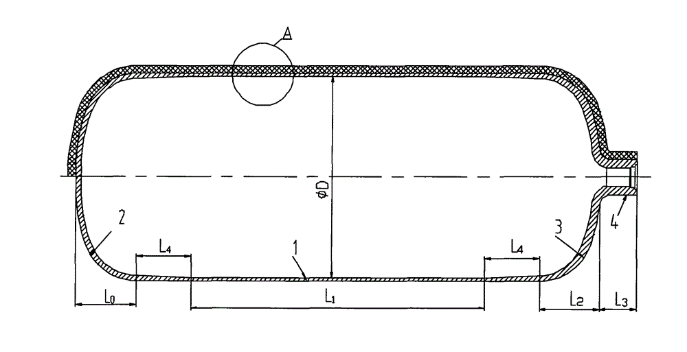Method for producing carbon fiber-completely winded composite gas cylinder with aluminum inner container