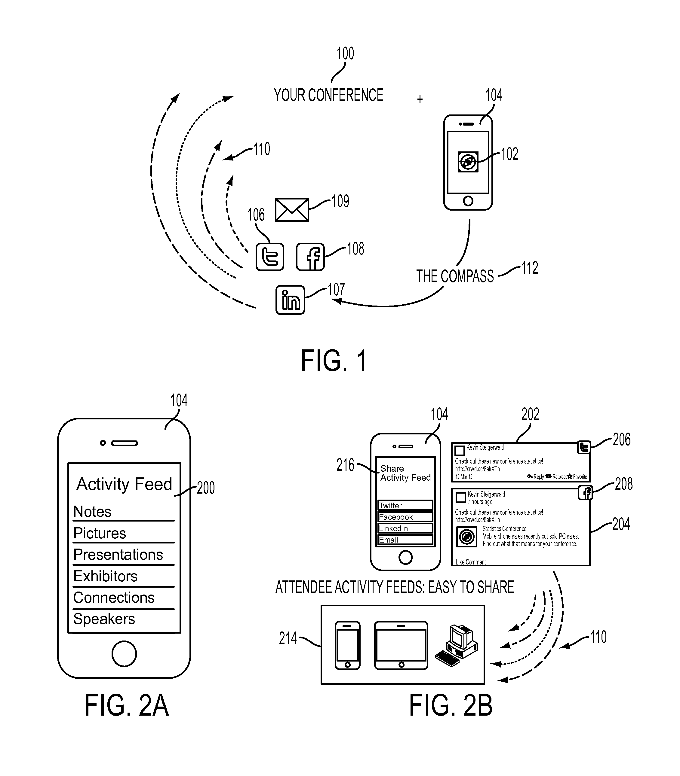 Method, system and apparatus for providing activity feed for events to facilitate gathering and communicating of event information