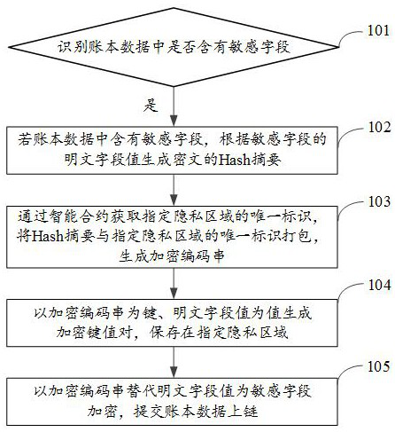 Encryption method and device, decryption method and device of blockchain ledger data