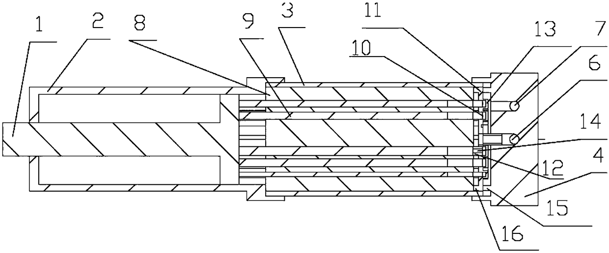 Variable-effective-action-area hydraulic cylinder