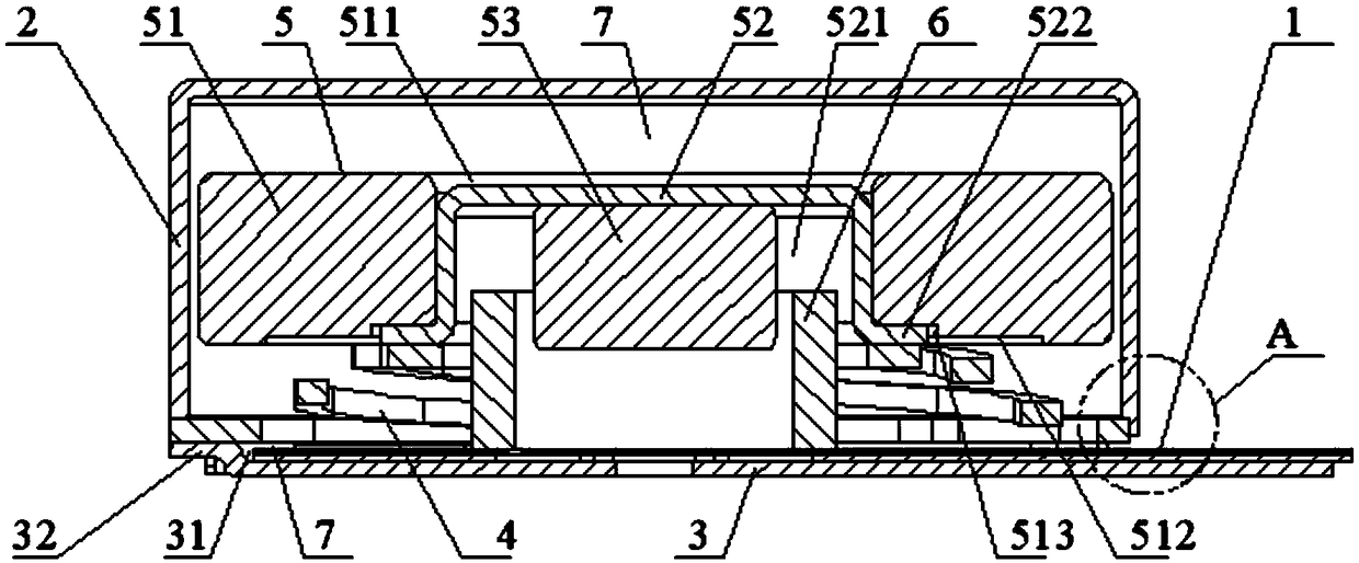 Linear motor with flange edge structure