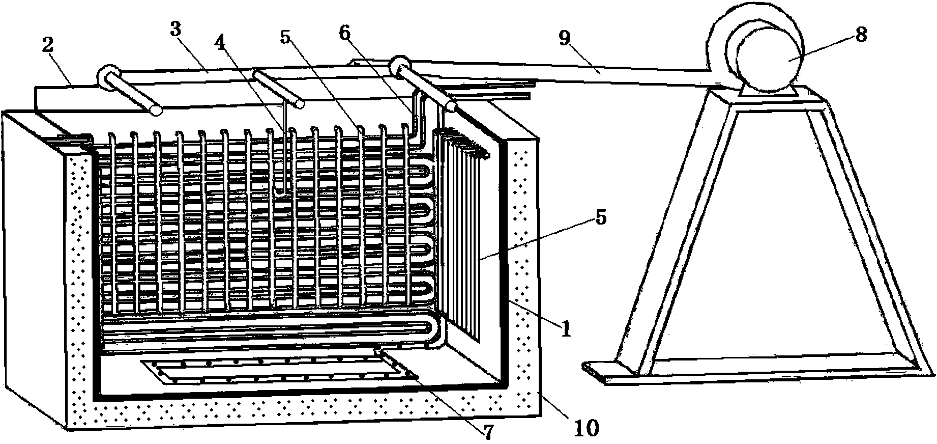 Internal heating and united stirring type isothermal quenching salt-bath device