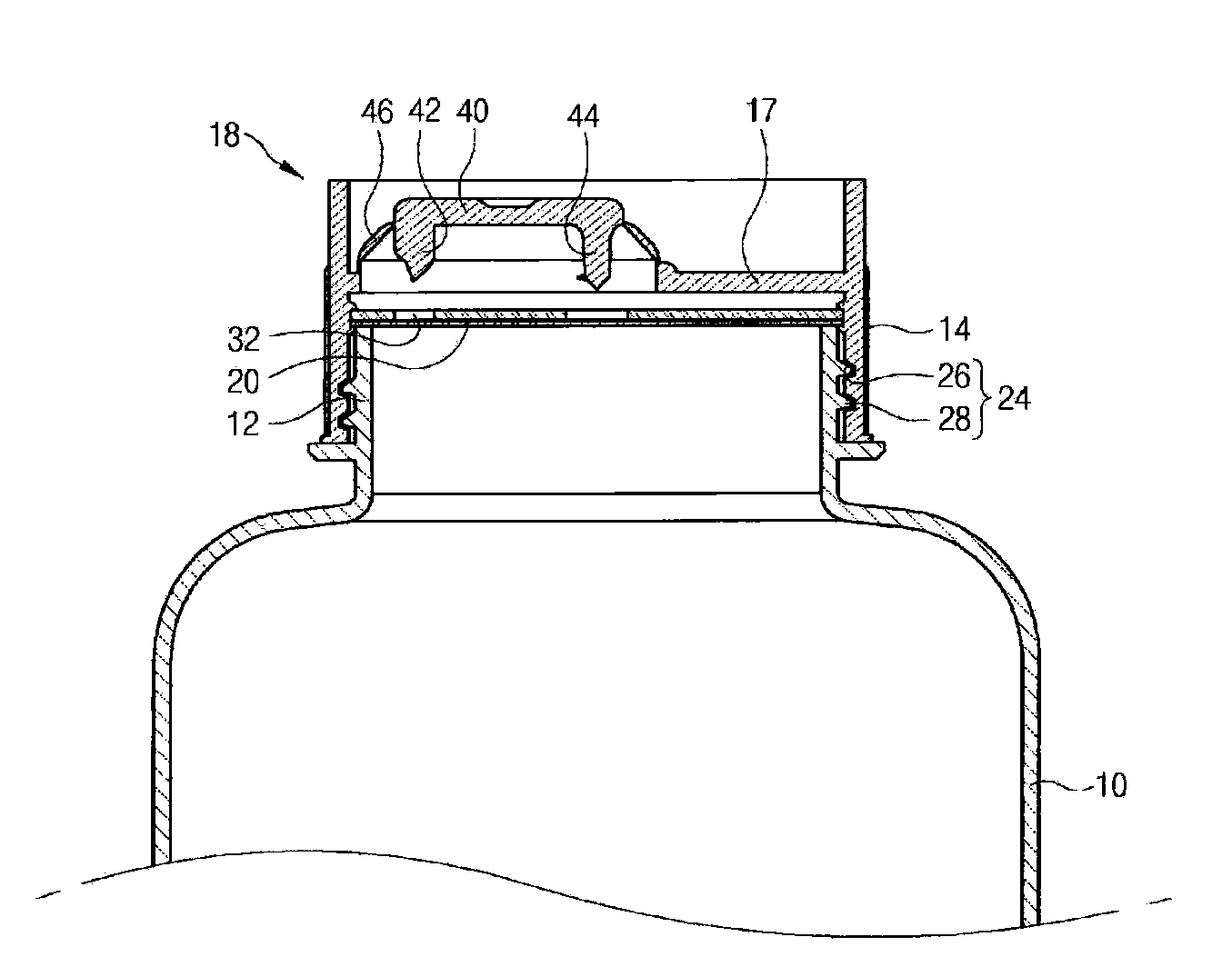 Closure of vessel and process for manufacturing same