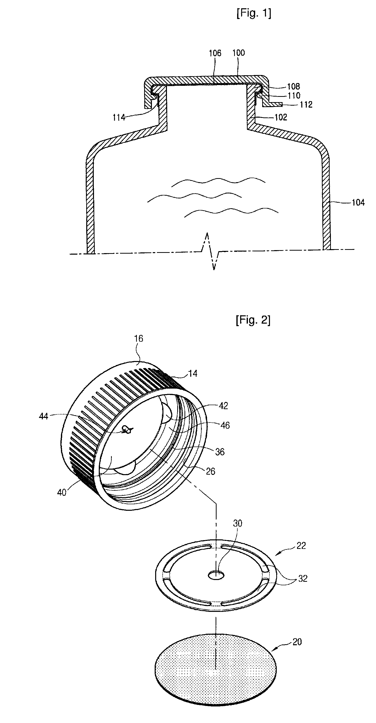 Closure of vessel and process for manufacturing same