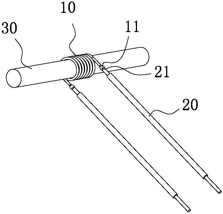 Heating wire component in electronic cigarette and welding method of heating wire component