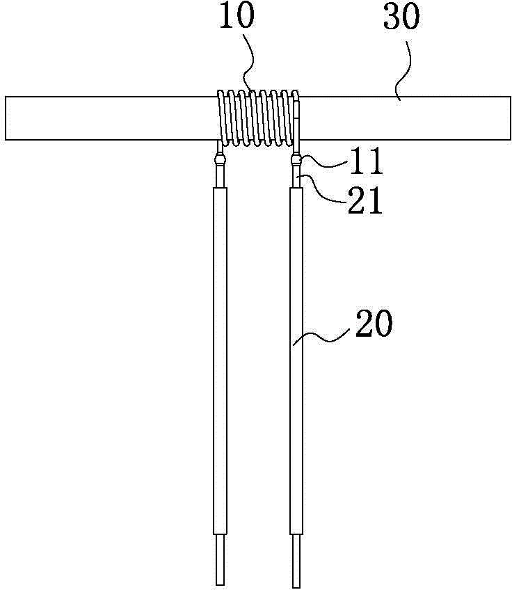 Heating wire component in electronic cigarette and welding method of heating wire component
