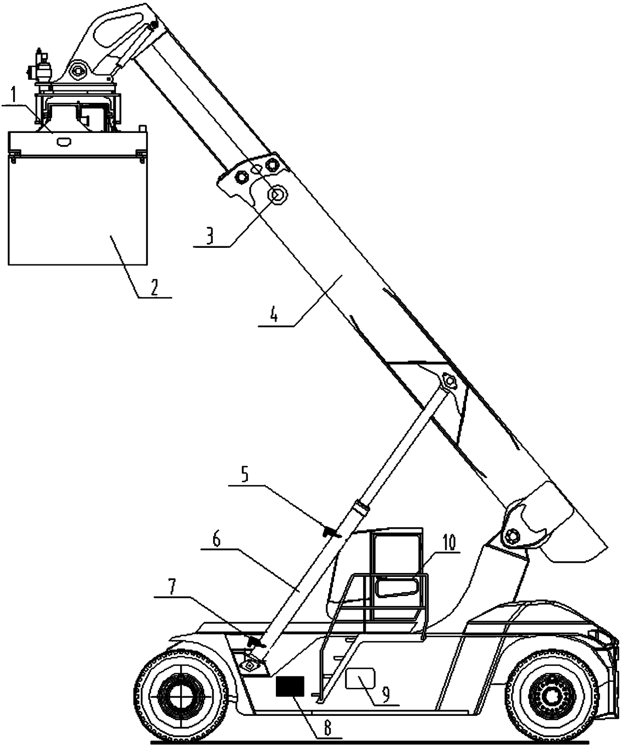 A control method for an automatic control device for hydraulic energy regeneration of a front hanger