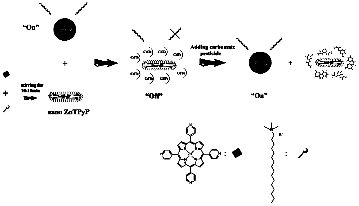 Method for detecting carbamate pesticide based on CdTe quantum dot paper chip substrate