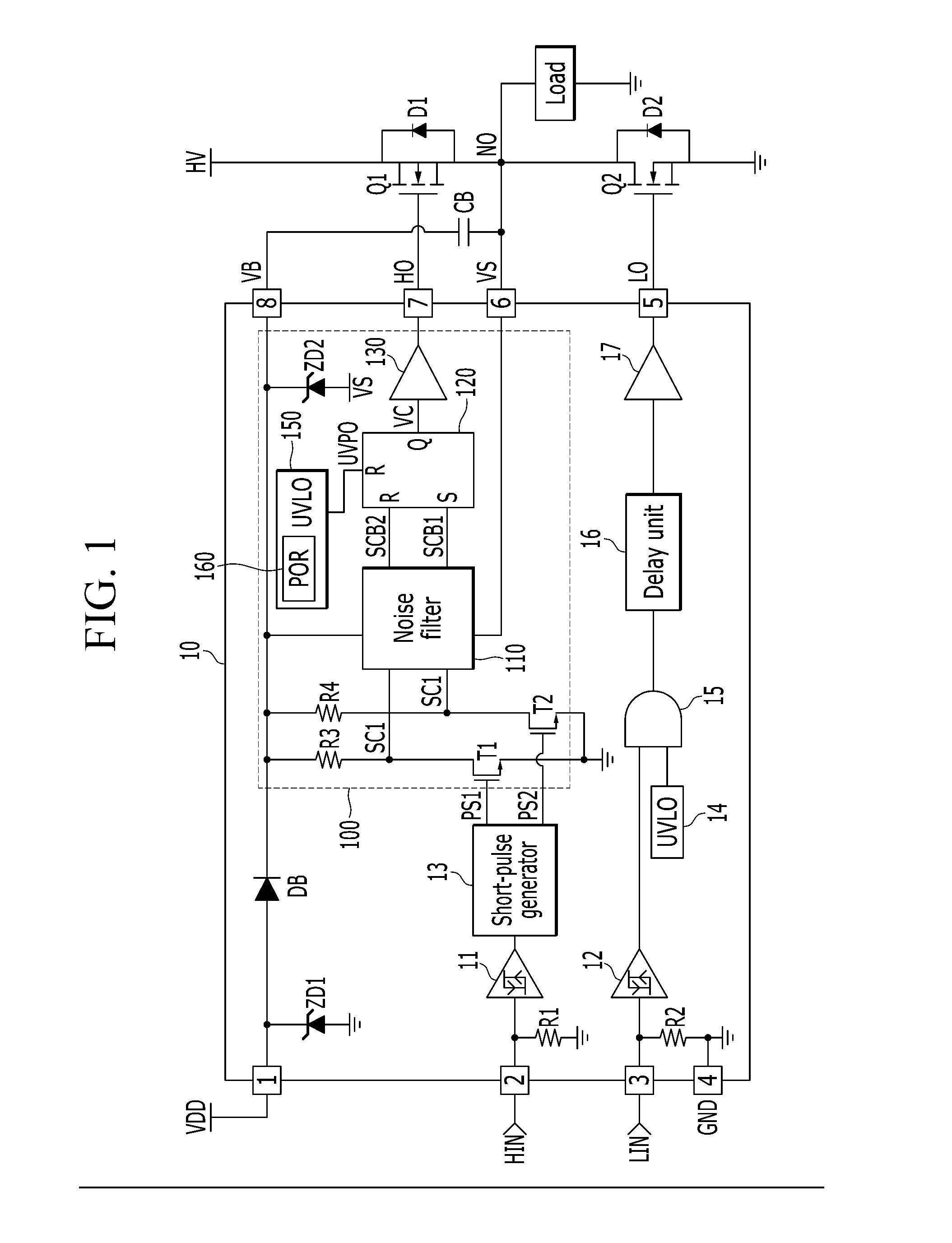 Power-on reset circuit and under-voltage lockout circuit comprising the same