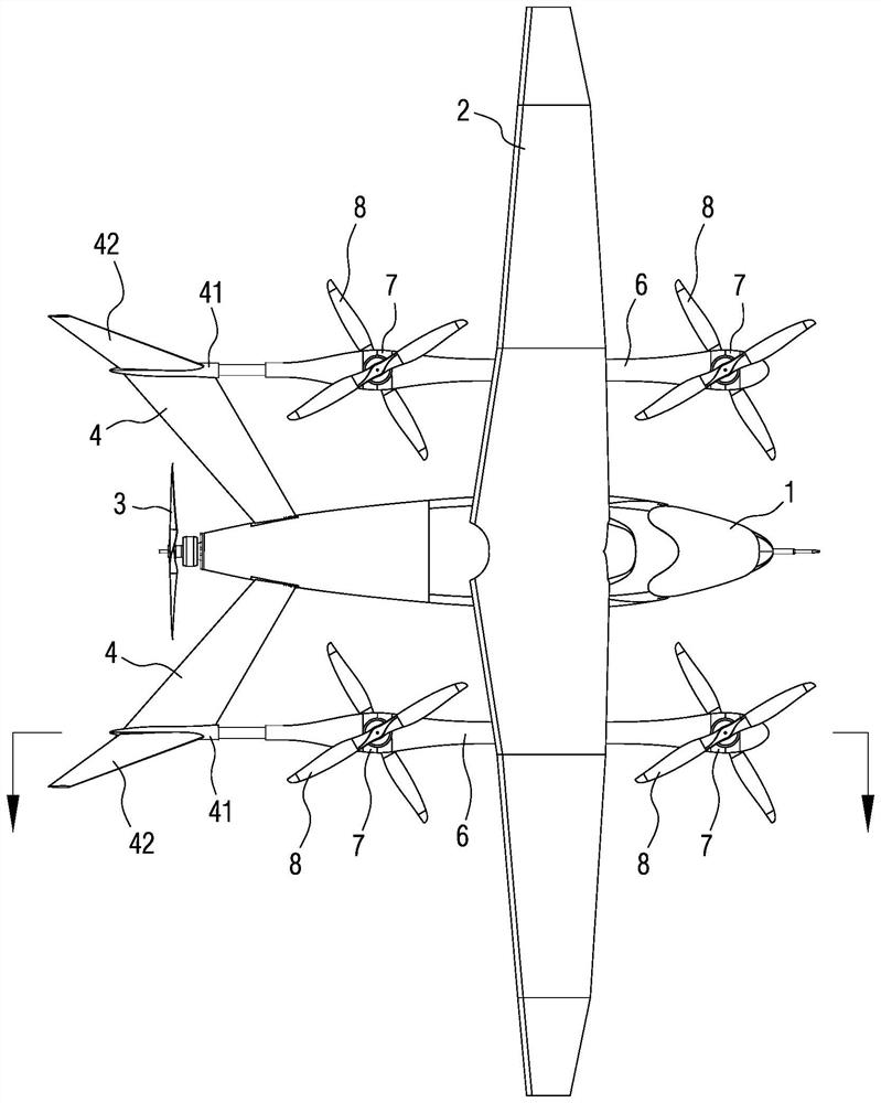 Connecting structure for lift supporting beam of vertical take-off and landing aircraft