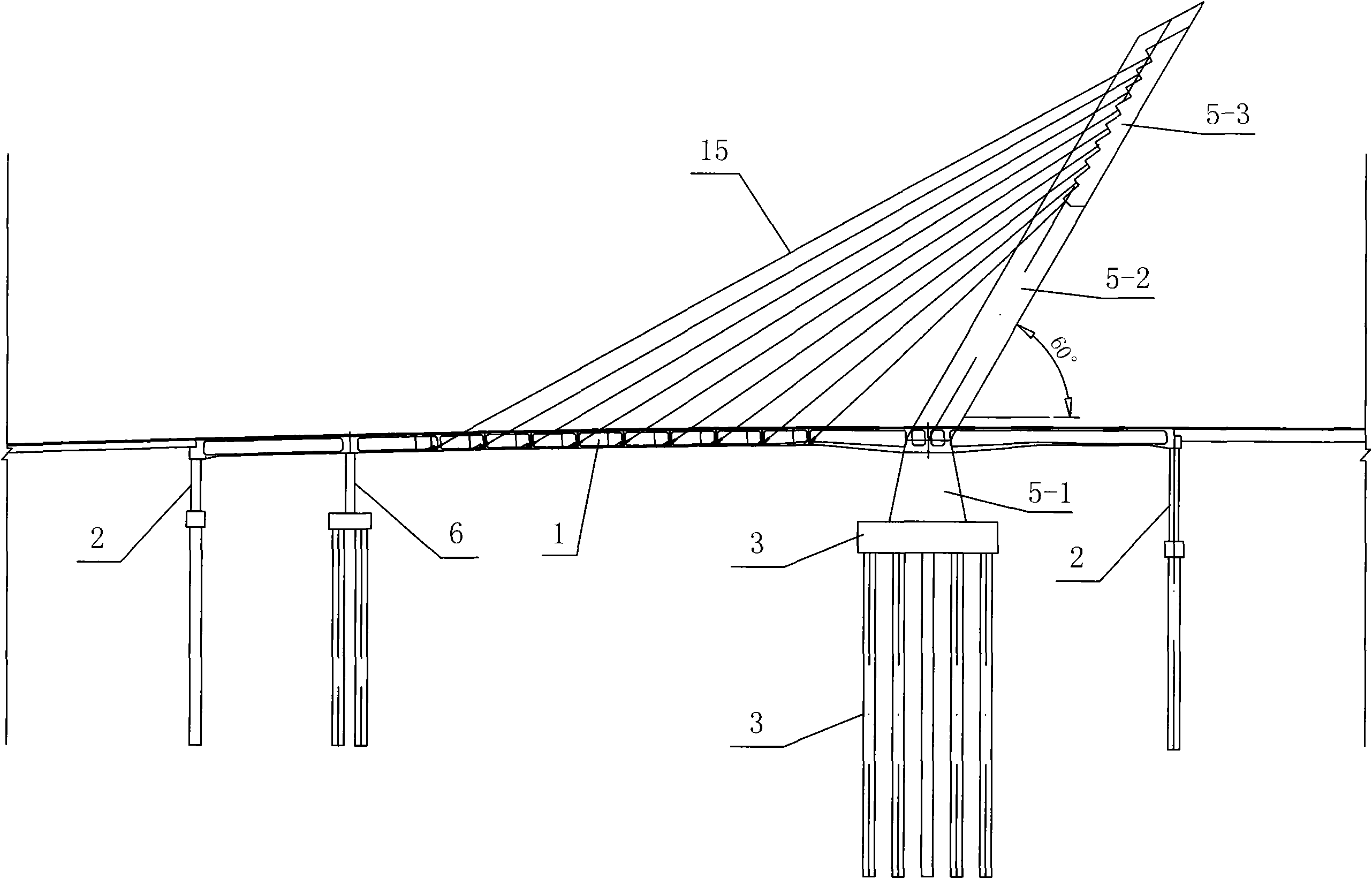 Construction method of single-pylon cable-stayed bridge without dorsal cables