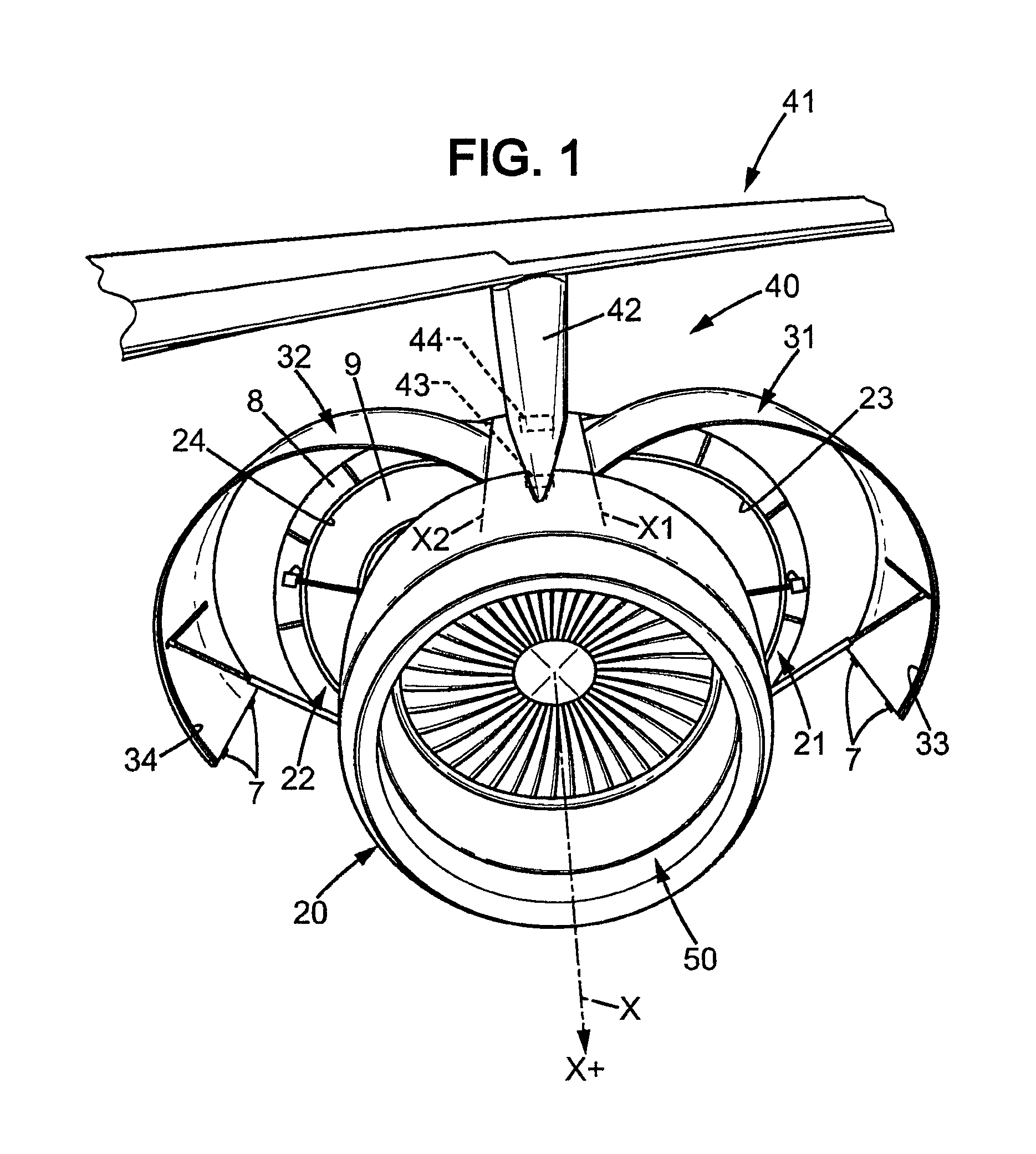 Substitution device for aircraft engine