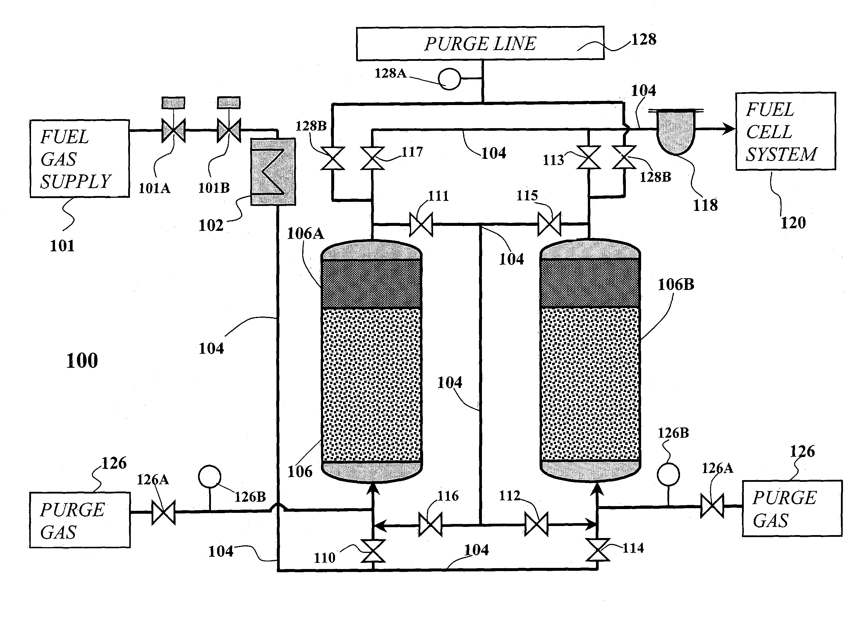 High-capacity sulfur adsorbent bed and gas desulfurization method