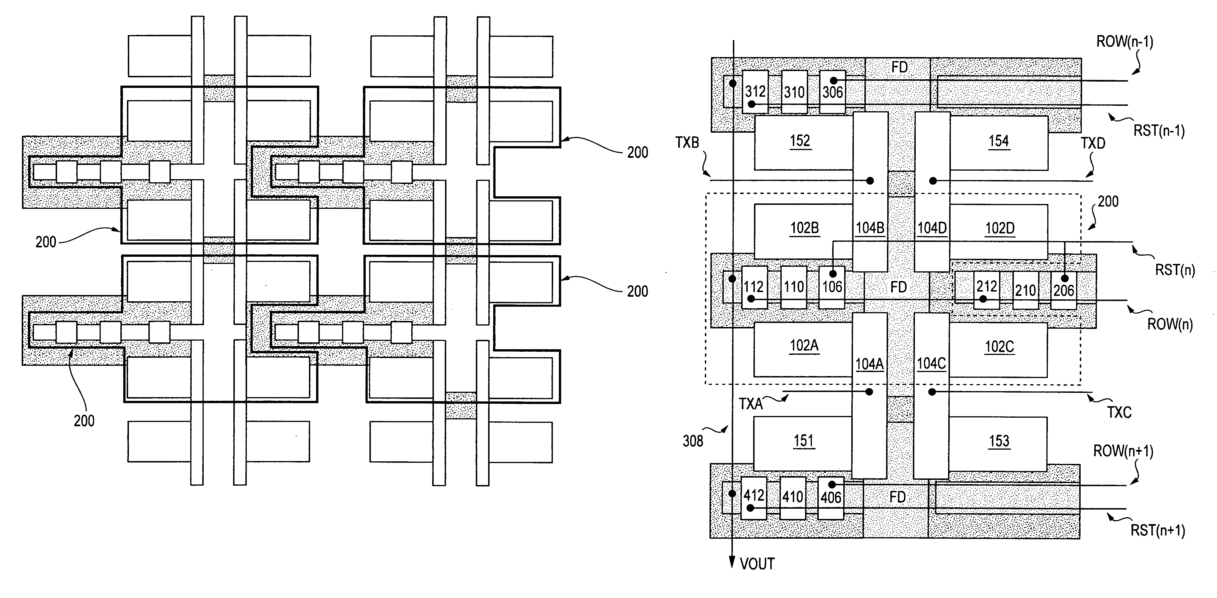 Method and apparatus providing shared pixel straight gate architecture