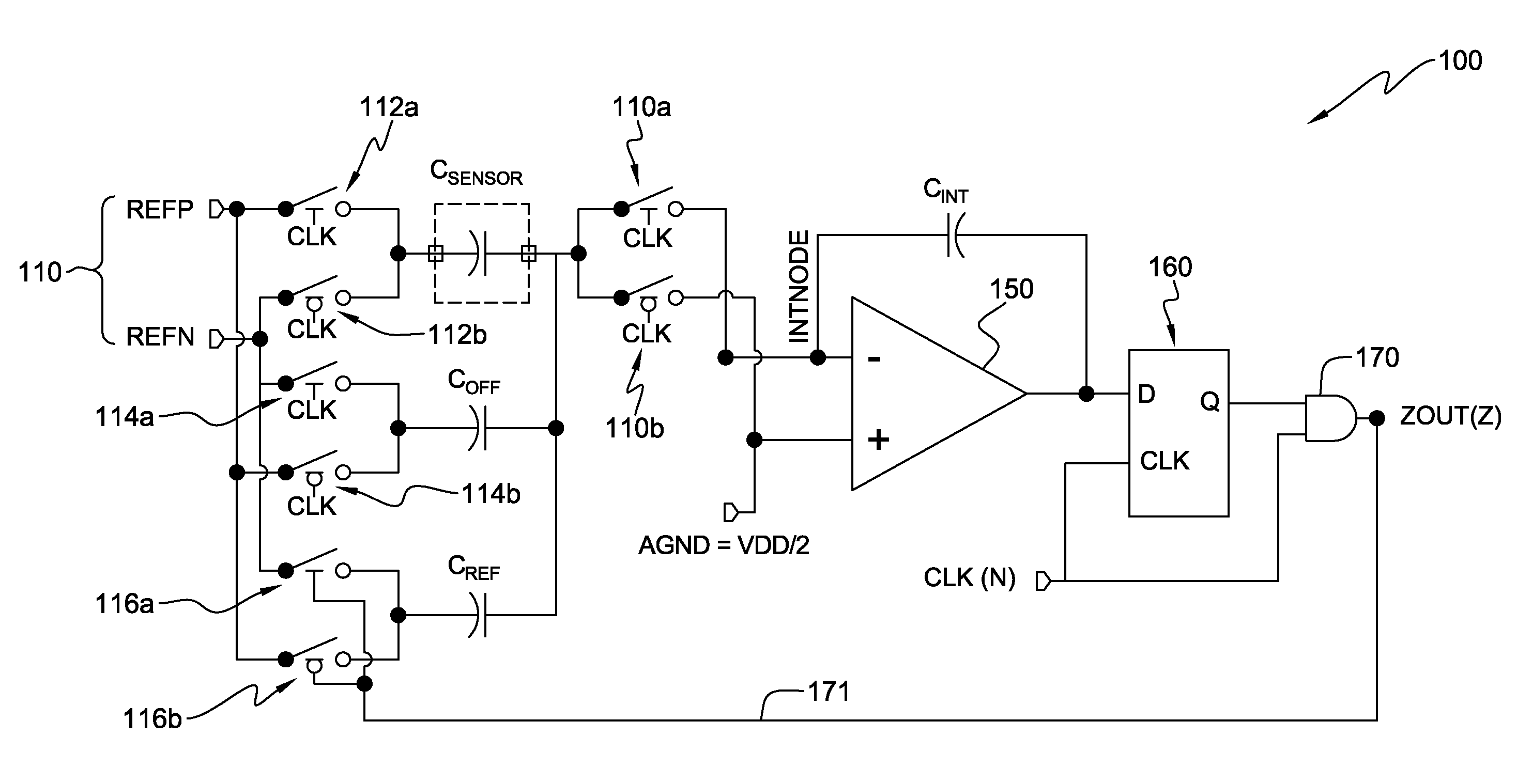 Wide range charge balancing capacitive-to-digital converter