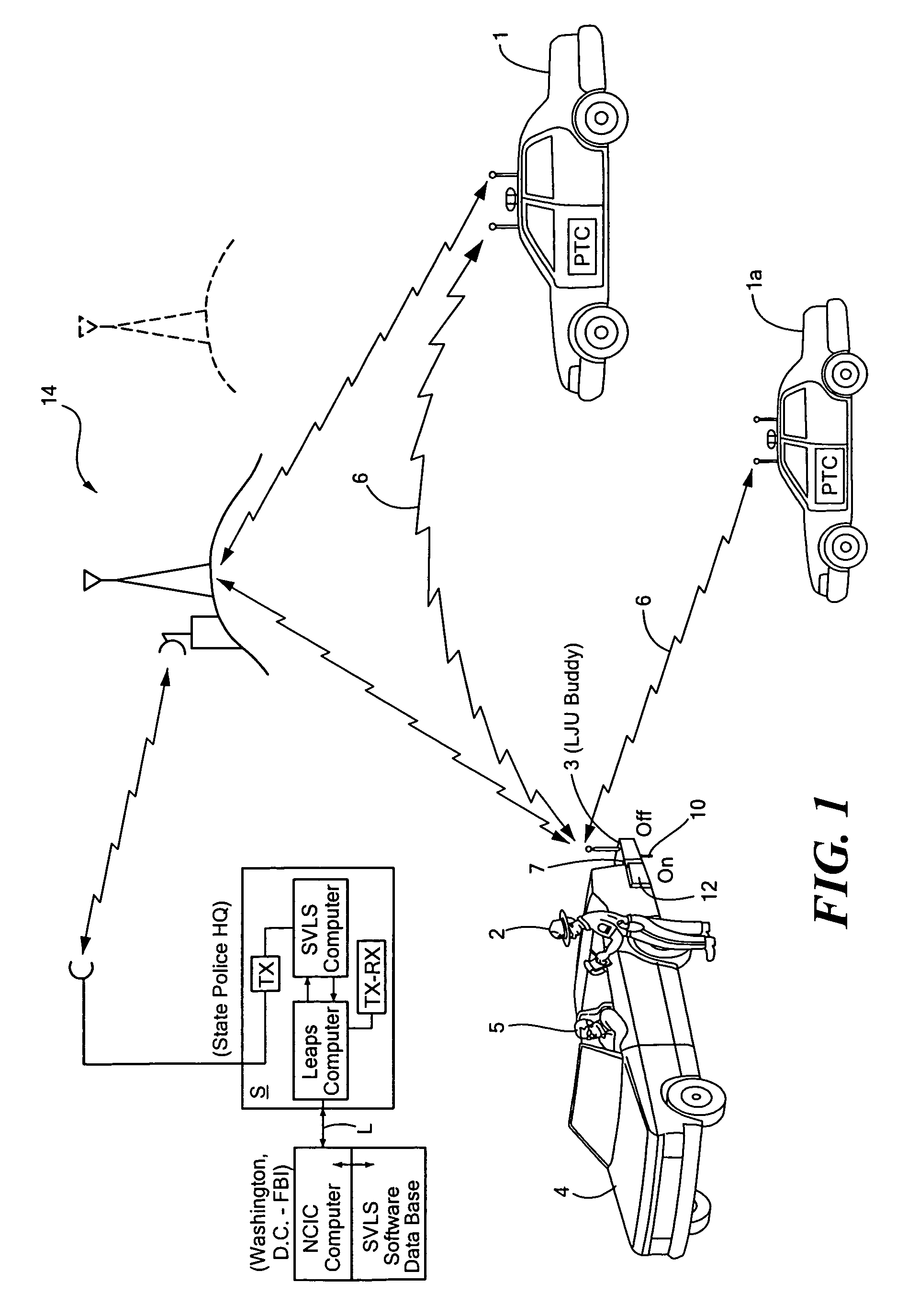 Method of and apparatus for vehicle inspection and the like with security for the inspector and facility for radio tracking of a vehicle attempting escape from the inspector