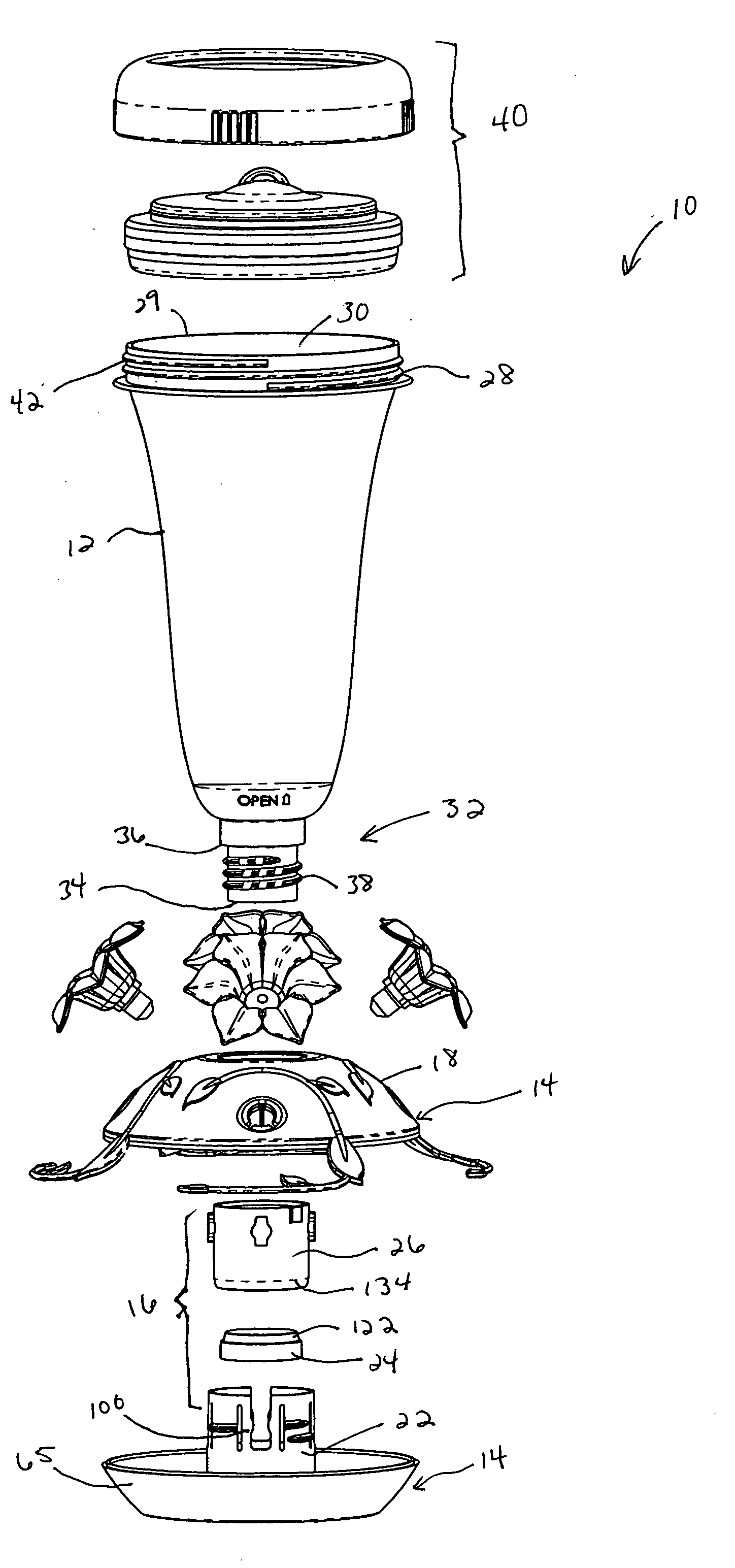 Top-fill hummingbird feeder with a cork-type top sealing member