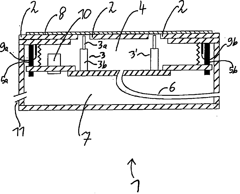 Measuring device for electrically measuring a flat measurement structure that can be contacted on one side