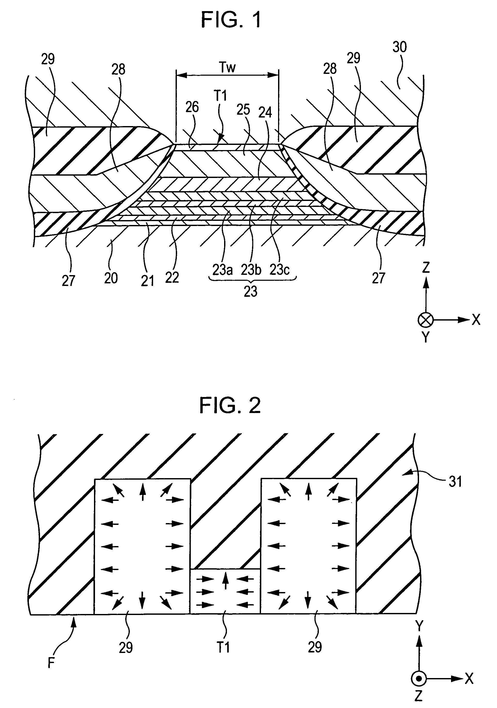 Magnetic detecting element having a self-pinned layer