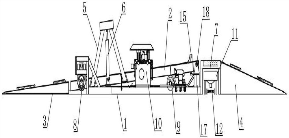 Mobile rear unloading platform based on grain transportation