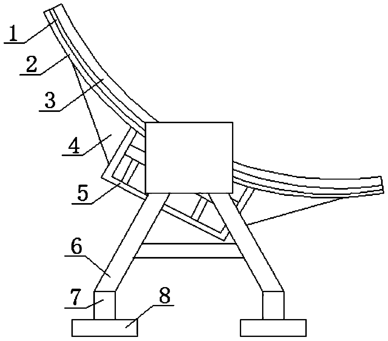 A curved photovoltaic power generation panel and its fixing structure