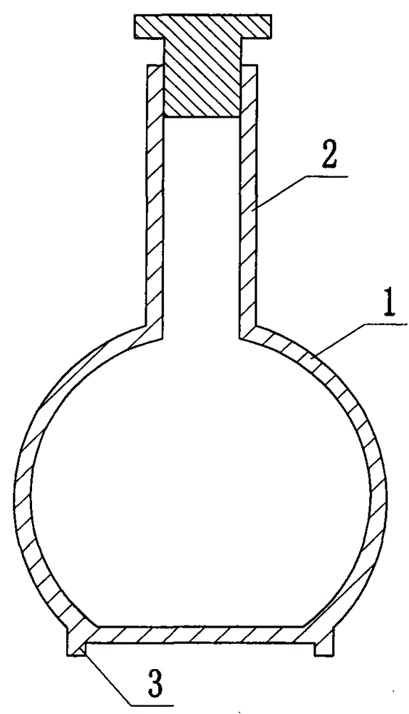 A kind of manufacturing method of polytetrafluoroethylene small-caliber volumetric flask