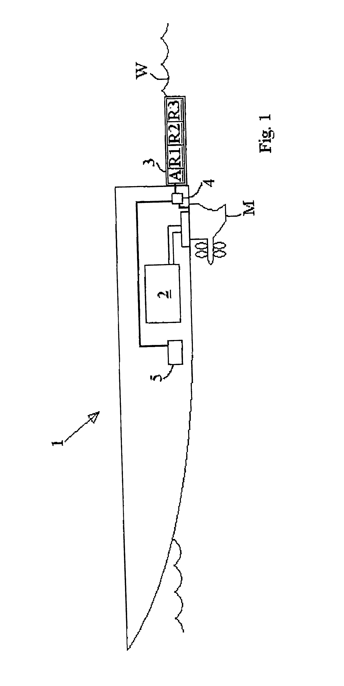 Auxiliary device, a marine surface vessel, and a method for corrosion protection in a marine construction