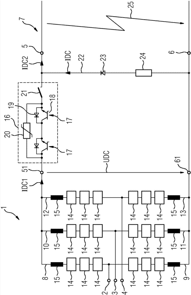 Converter arrangement and method for short-circuit protection thereof