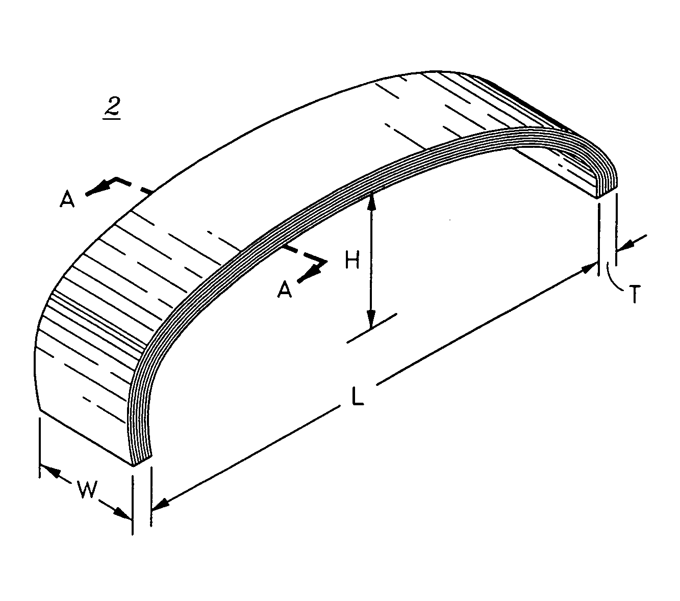 Apparatus and method for forming a dual radius arch mounting structure